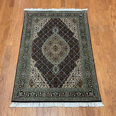  Handmade Tabriz Fish Design Wool Rug