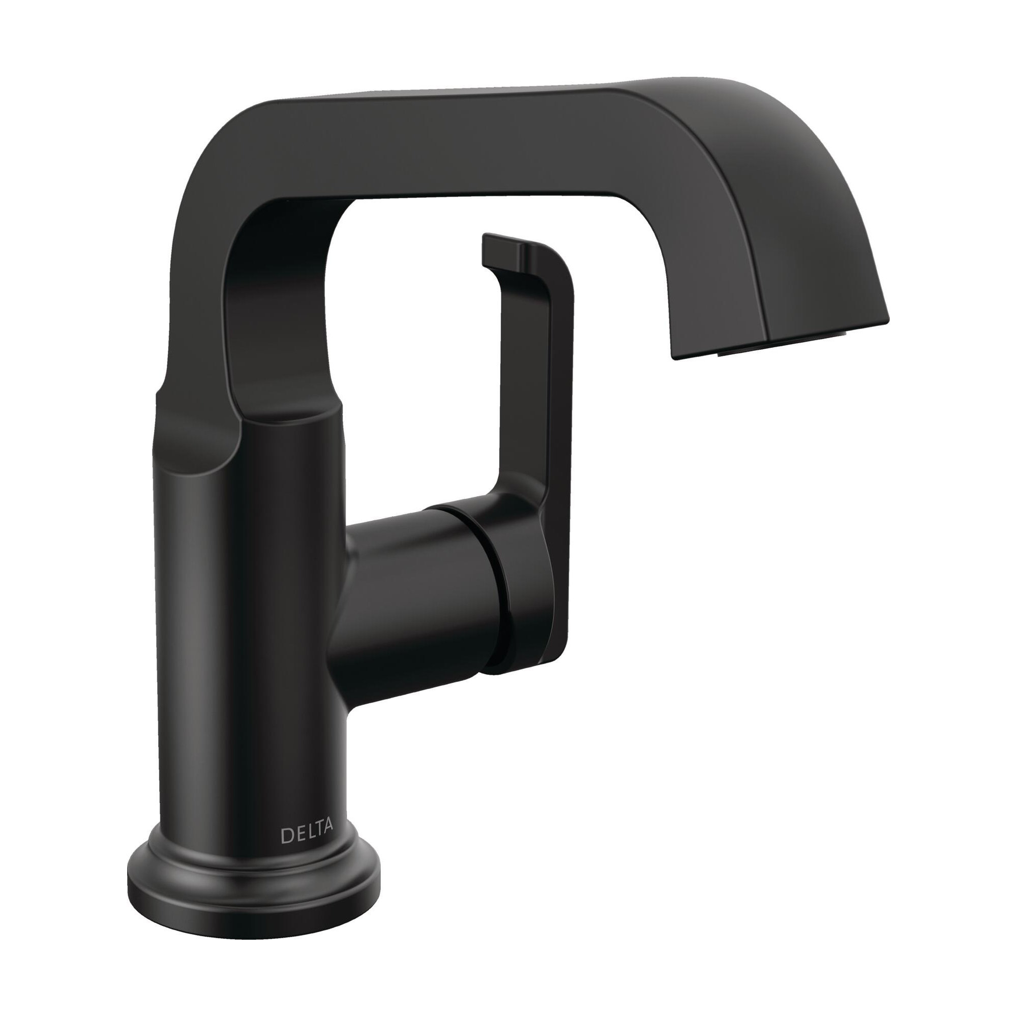 Tetra Single Hole Bathroom Faucet, Single Handle Bathroom Sink Faucet with Drain Assembly, Matte Black