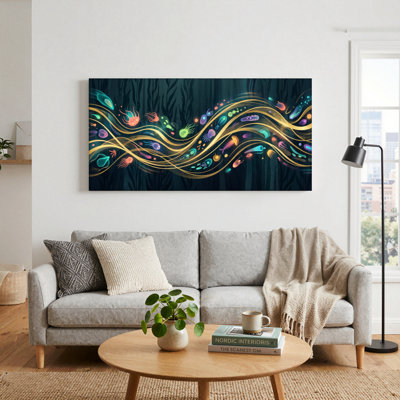 Vagues colorées, reproduction d'art sur toile, ensemble de 1