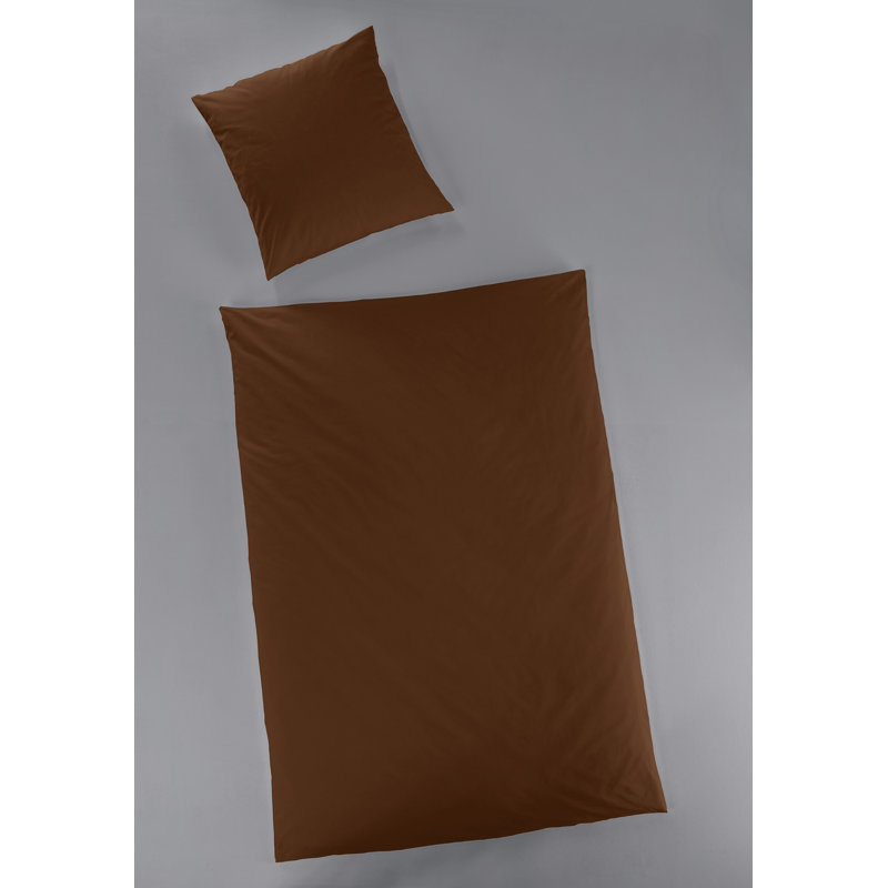 Cotton 240 TC Modern & Contemporary Duvet Cover Set, 155 x 220cm - 1 Pillowcase (80 x 80 cm), Cacao