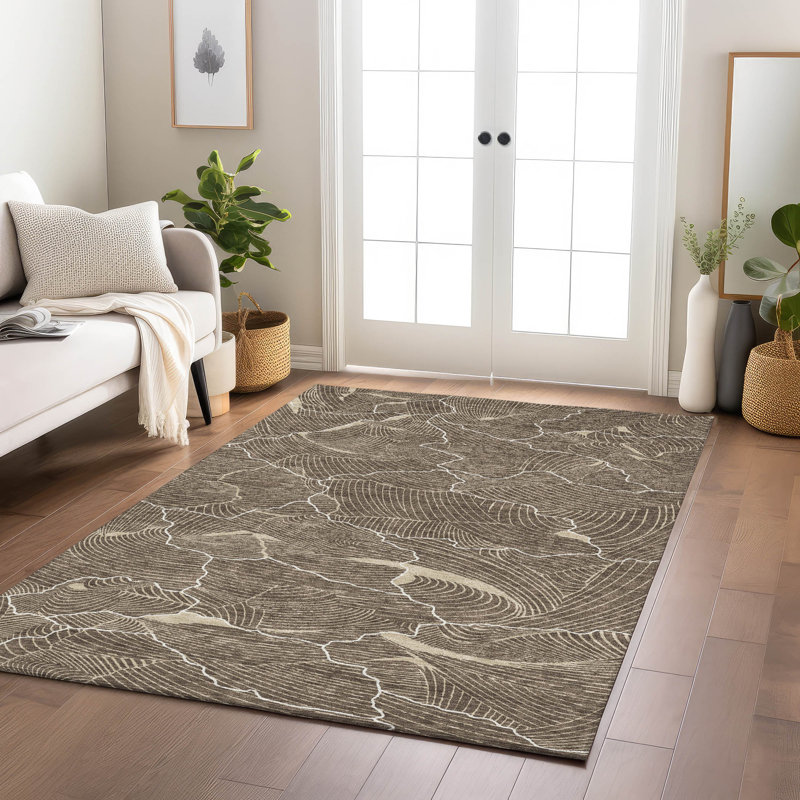  Tapis intérieur / extérieur lavable à la machine Chayden ACN1048, Rectangulaire 8 pi x 10 pi