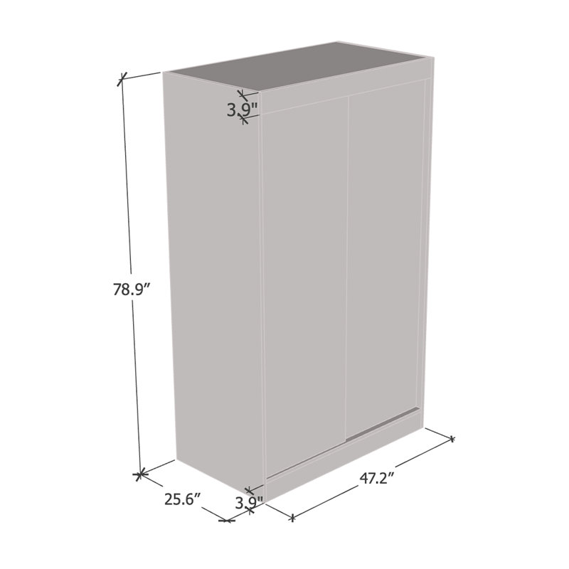 Armoire Charlisha, Blanc, H 80 po x l 47 po x P 25,5 po