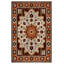 Tapis marocain beige / brun en coton et polyester à imprimé numérique Albasa Collection-1724039918