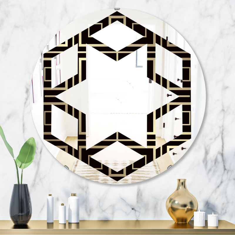 Miroir mural Hexagon Star Luxury Geometrics, H 23,6 po x l 23,6 po