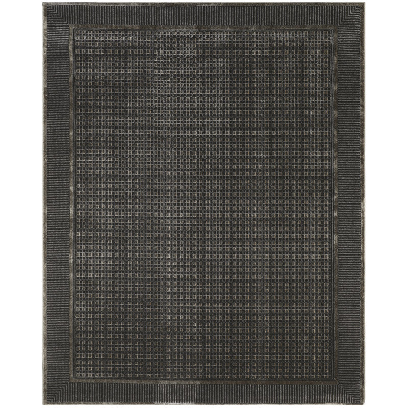 Rassow Multicolor Modern Indoor Rug, Rectangle 8' x 10', Black