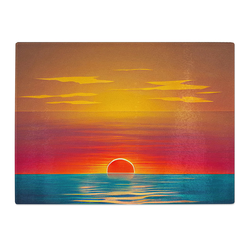Picturesque Ocean Sunset  Glass Chopping Board