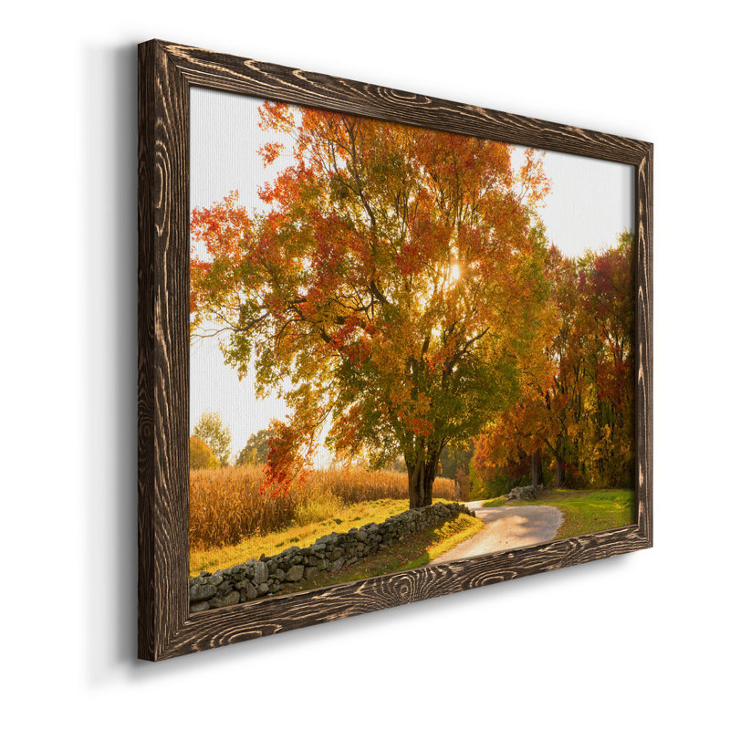 «Maple Tree Drive» - Toile encadrée de qualité supérieure - prête à être accrochée, Noyer, H 31,5 po x l 23,5 po x P 1,5 po