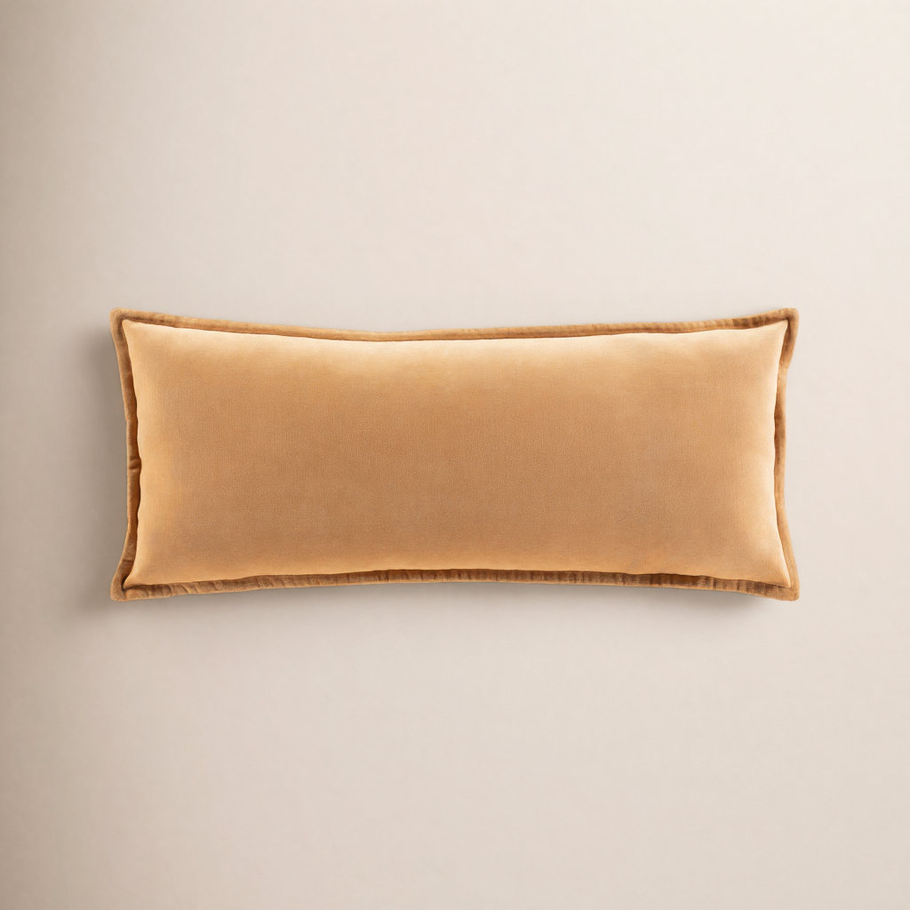 Norwin Cotton Pillow Cover, Rectangle 12"H x 30"W, Camel, Pillow Cover Only - No Insert