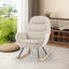 Chaise berçante rembourrée 2 pièces avec dossier rembourré et pieds en bois d'hévéa