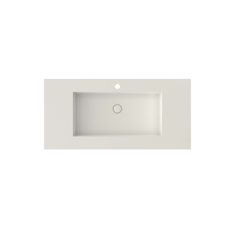 Lavabo de salle de bain à surface solide en pierre de pierre