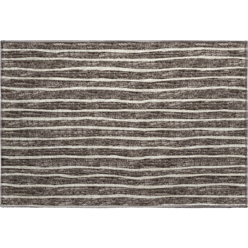 Premium Machine Washable Taylor AMF138 Chocolate Rug, Rectangle 1'8" x 2'6"