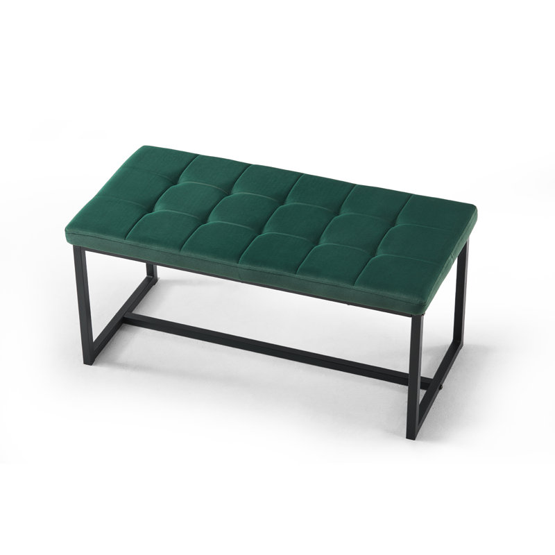 Marigolde Velvet Upholstered Bench, Green
