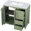 Meuble-lavabo de salle de bain 36 po avec structure en bois massif, 3 tiroirs et pieds fonctionnels, fabrication-121099718
