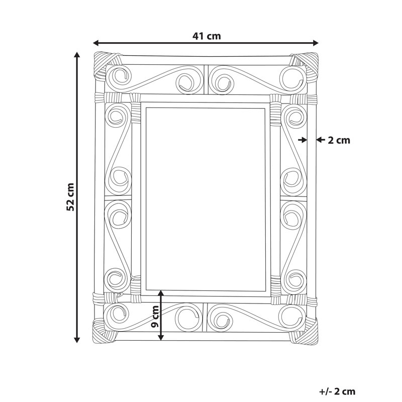 Alpern Wicker Rectangle Mirror