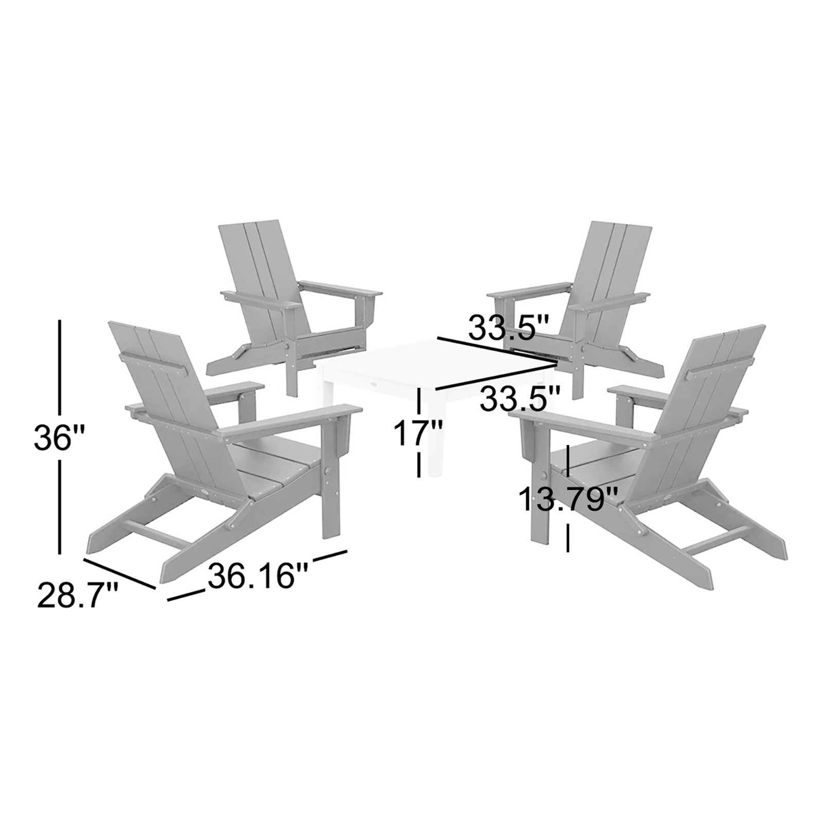 4-Person Patio Seating Group, Slate Gray
