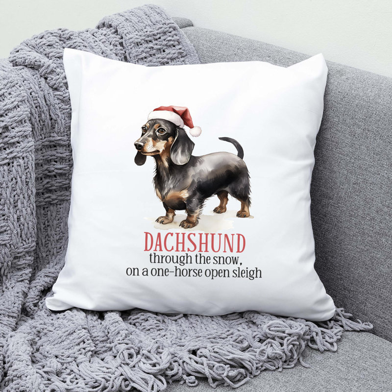 06_dachshund Reversible Throw Pillow, 20" x 20"