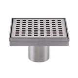 Shower Complements Linear Grid Square Shower Drain - Floor Mount - 6" Stainless Steel/Polished Stainless Steel