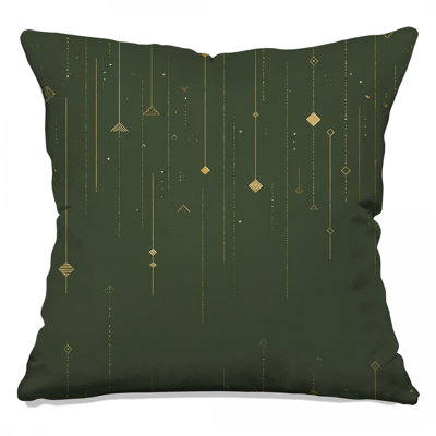 Gold Lines Throw Pillow, Abstract Double Sided Pillows