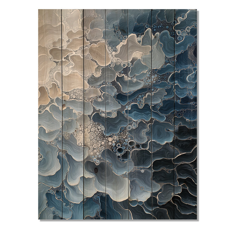 Abstrait brise de mer abstraite I - décoration murale en bois côtier sur bois de pin naturel, H 44 po x l 34 po