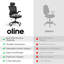 Fauteuil de bureau ergonomique Oline ErgoAir - Support lombaire réglable, accoudoirs rabattables, fauteuil de bureau en filet, fauteuil de direction pivotant pour et le bureau-110773327-110773328