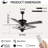 52" 3 - Light Reversible Ceiling Fan With Remote Control