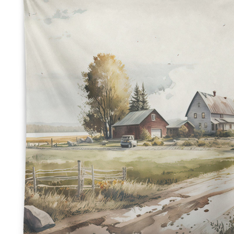 Path To The Barn II Polyester Tapestry, 32" H x 39" W