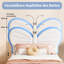 Single Children’S Bed Frame With LED Reading Lighting, Girls Bed Upholstered Platform Bed Frame With Butterfly-Shaped Adjustable Height Headboard, Easy Assembly-543956621-548520218