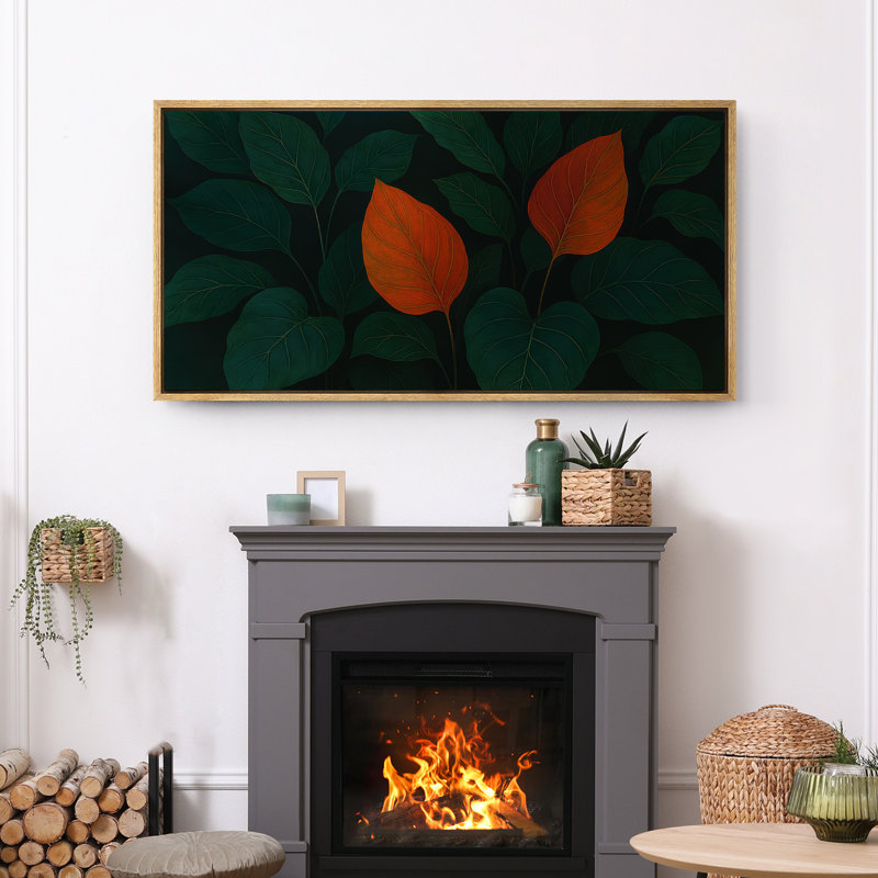Grande impression sur toile encadrée - feuilles tropicales, reproduction de plantes pour la nature, Naturel