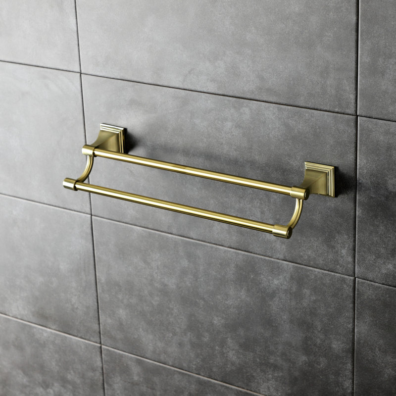 Kingston Brass Monarch Dual Towel Bar, Brushed Brass