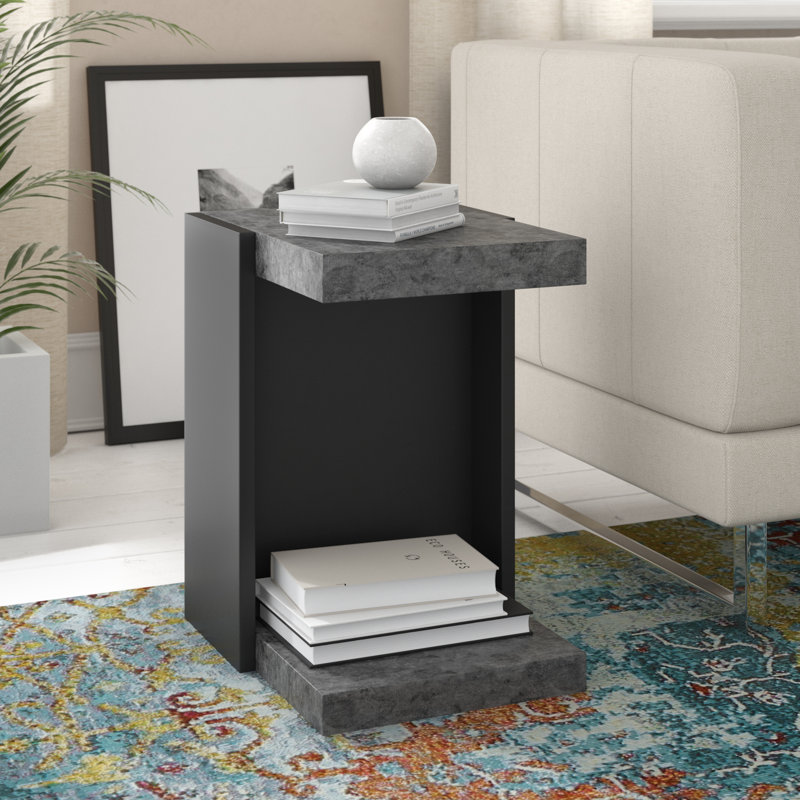 Allamanda C Table End Table, Black/Grey