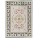 Hand-Knotted High-Quality Ivory and Gray Area Rug