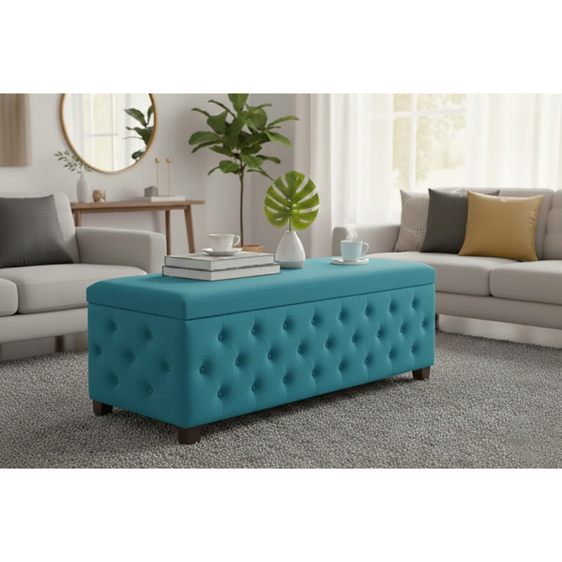 120cm Wide Velvet Standard Ottoman, 120cm W x 40cm D x 45cm H, Red