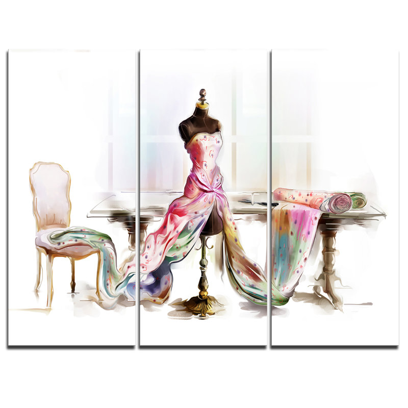 Mannequin de table encollée-ensemble de 3 impressions sur toiles tendues