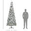 Arbre de Noël artificiel enneigé 9 pi avec des branches de pin réalistes, pommes de pin, baies rouges, ouverture automatique-210049976