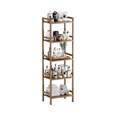 142 cm H x 45 cm W Bamboo / Rattan Bookcase