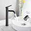 Robinet de lavabo de salle de bain 1 trou - Noir mat, acier inoxydable, structure moderne, design noir-124464682