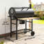 Barbecue au charbon avec tablettes pliables, barbecue, noir