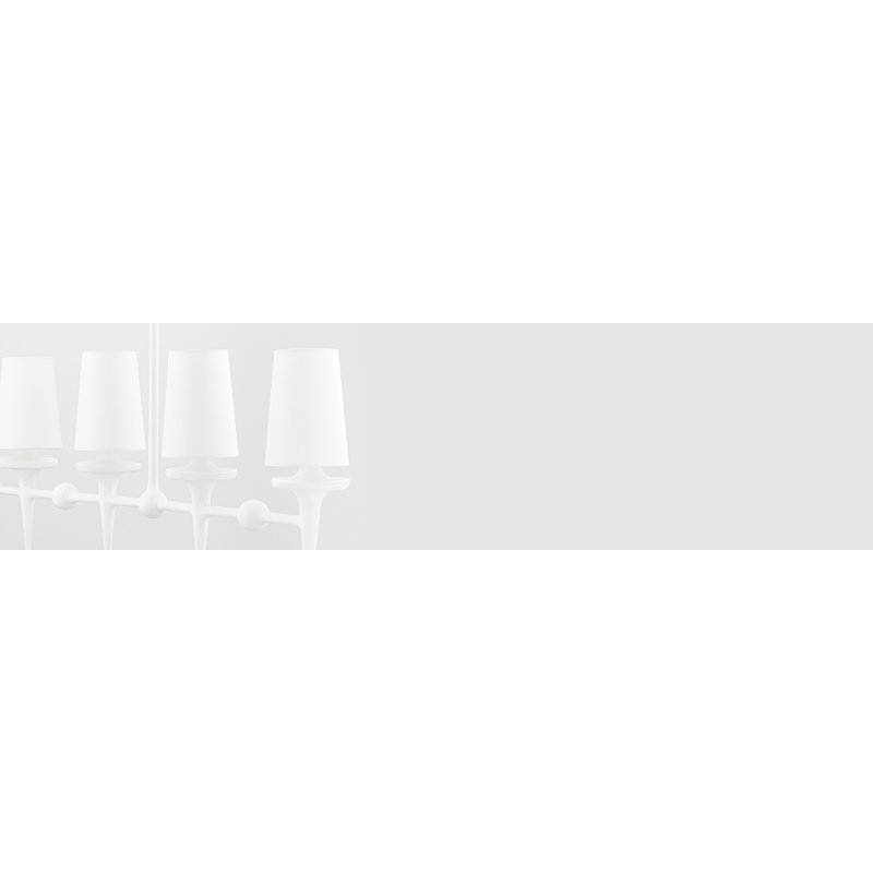 Torche linéaire 6 lumières, Plâtre blanc