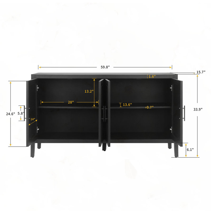 Armoire d'appoint 60 pouces Modern Farmhouse, Noir antique
