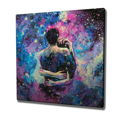 Superbe peinture sur toile décorative de 17,7 po x 17,7 po | 100% toile avec cadre 100% bois (épaisseur: 1,2 po) | Parfait pour la décoration intérieure, l'art du salon et des idées de cadeaux uniques, des couleurs vives et un design intemporel