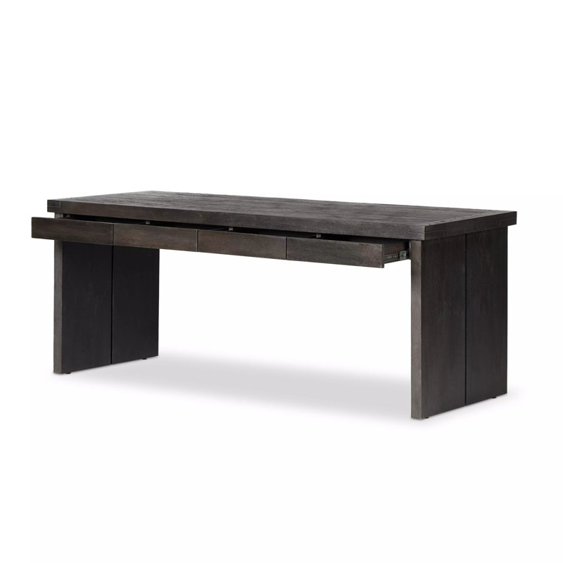 WARBY Solid Wood Writing Desk, Worn Black