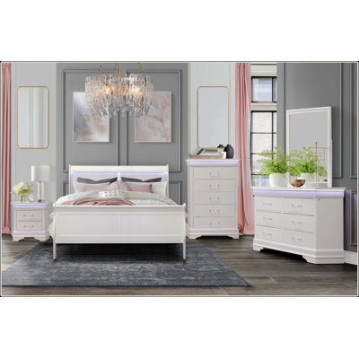 Stylish Wooden Nightstand With LED Lighting And USB Ports, Perfect For Bedroom Decor And Convenient Charging.