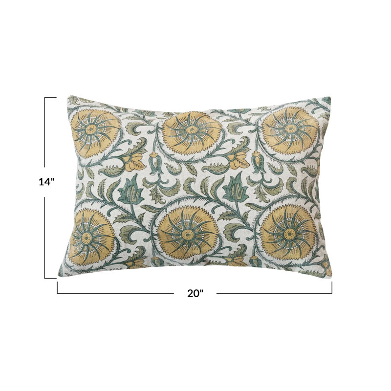 Coussin lombaire en lin Verdant Charm