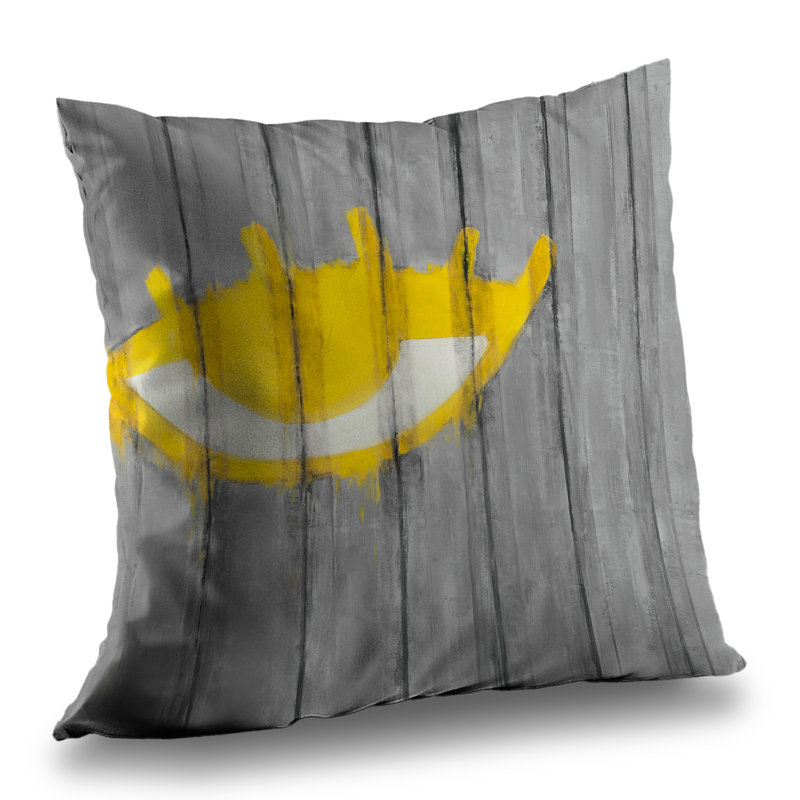 Yellow Eye Graffiti Throw | Retro Shapes Poly Twill Decor