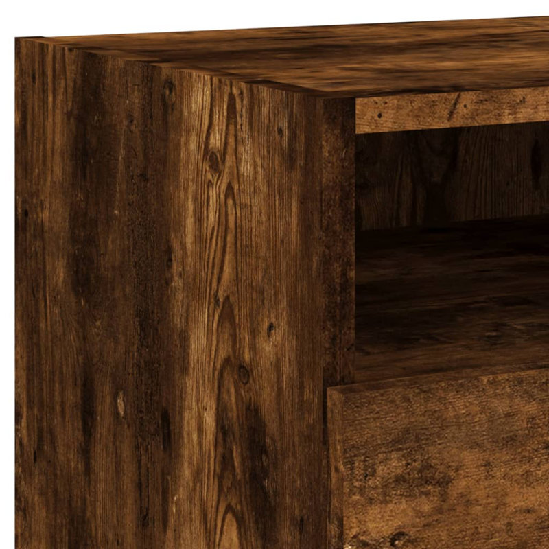 Brayli 39cm W Bedside Table, Smoked Oak, Individual