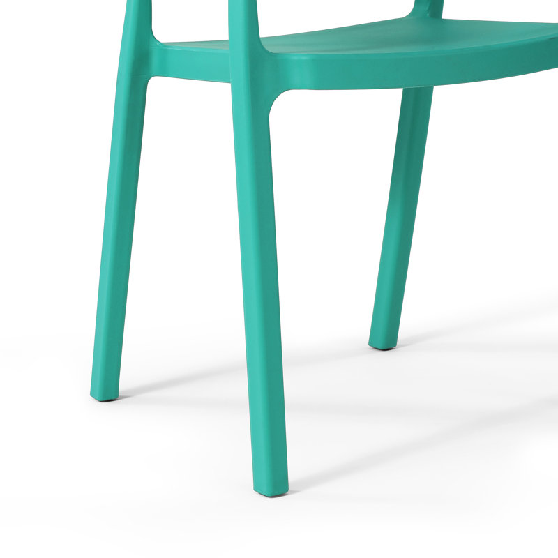 Chaise de salle à manger d'extérieur empilable, Turquoise