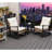 Patio Wicker Furniture Set With Button Tufted Cushions, Rattan Rocking Chairs, Coffee Table-1787383076