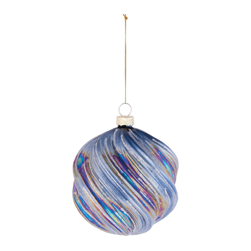 Ornement irisé en verre tourbillonnant