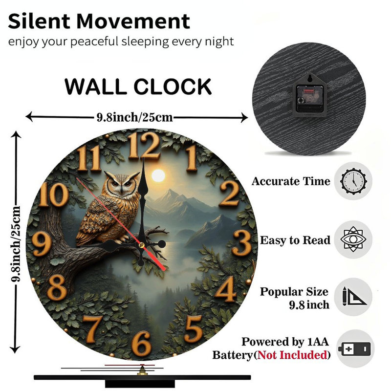 Horloge murale hibou