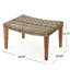 Extérieur fabriqué à la main avec accents et sièges en bois, abat-jour gris naturel, profondeur de 28 po, largeur de 20 po, hauteur de 15,5 po avec structure, couleur, profond, large, haut